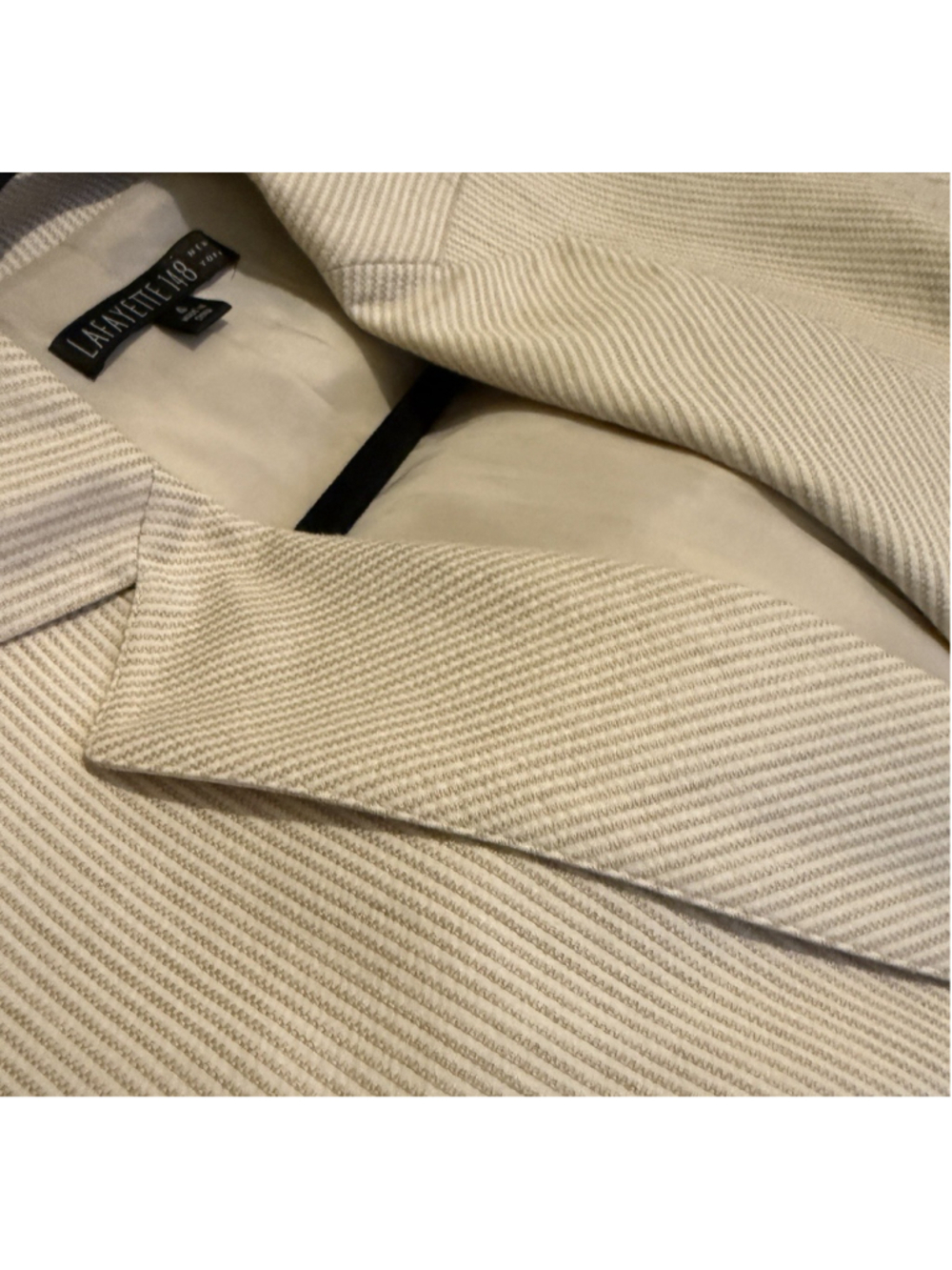 Lafayette 148 New York Pinstripe Beige/White Women’s Pant Suit Size 4 Reg $899 - Picture 5 of 16